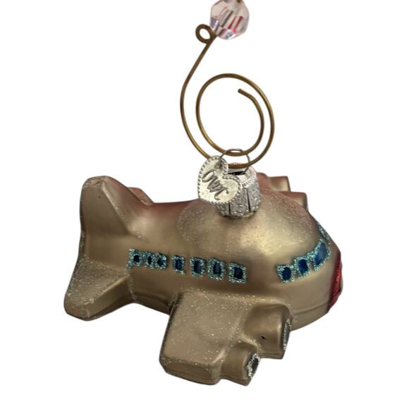 Old World Christmas Glass Blown Tree Ornament Airplane - Picture 3 of 8